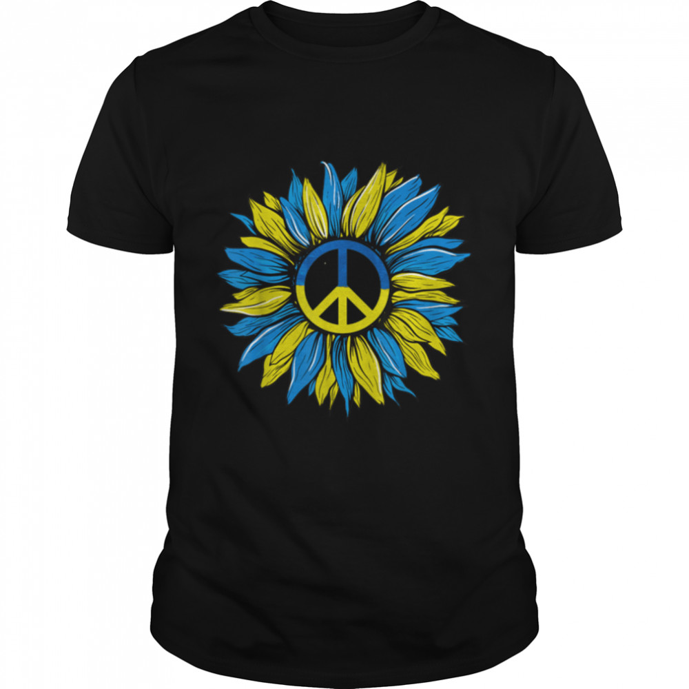 Sunflower Ukrainian Flag shirt I Stand With Ukraine Peace T-Shirt B09TPL274G