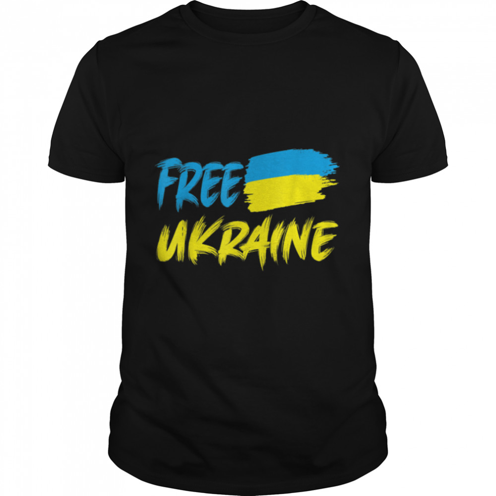 Support Ukraine I Stand With Ukraine Flag Free Ukraine T-Shirt B09TPJ26SL
