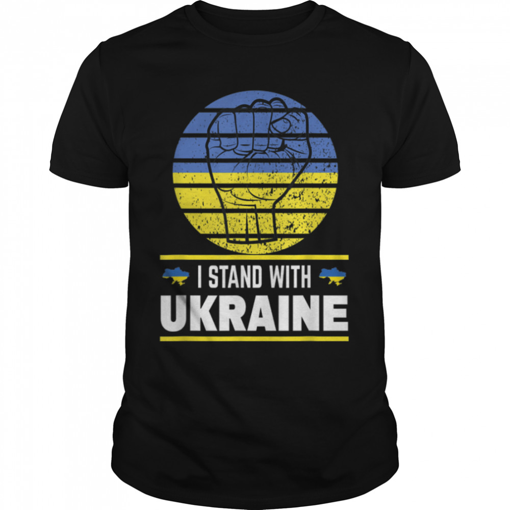 Support Ukraine Stand With Ukraine Ukrainian Flag T-Shirt B09TPKWPHR