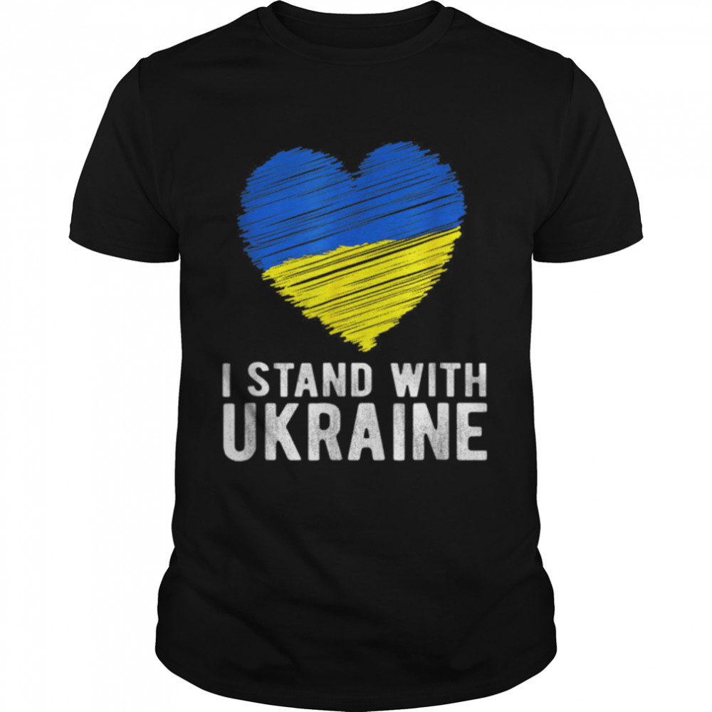 Ukraine I Stand With Ukraine Ukrainian Flag Support T-Shirt B09TPMDF4L