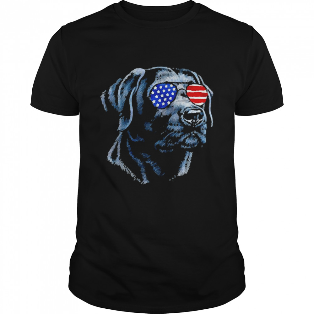 American Flag Black Dog Labrador Retriever Shirt