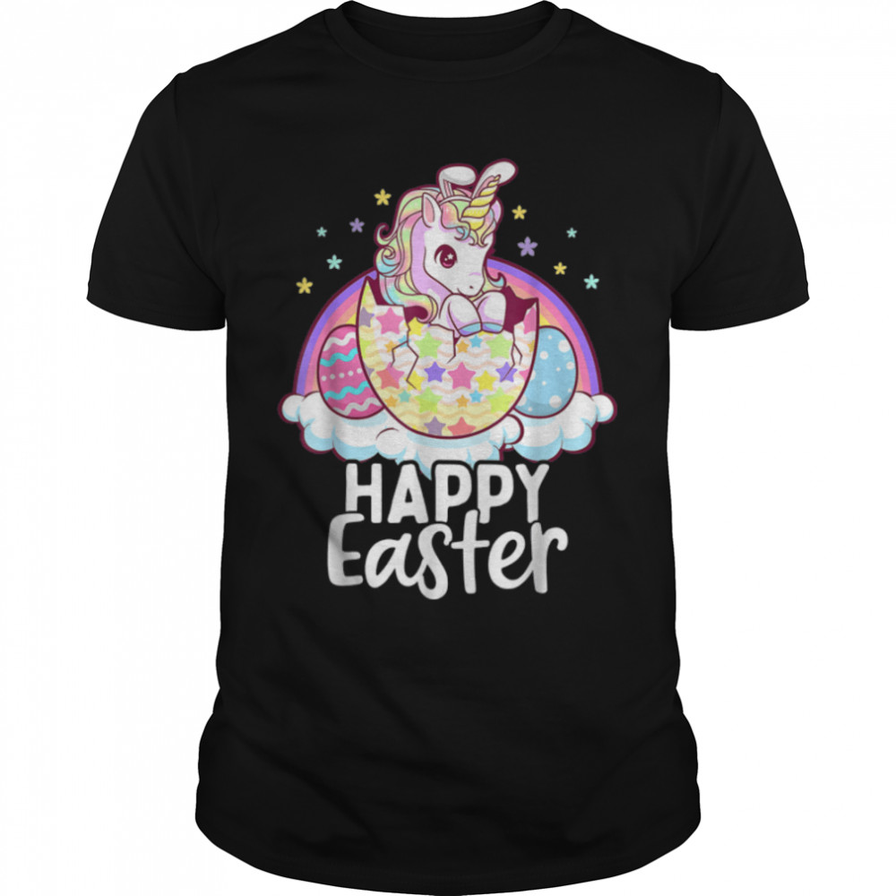 Happy Easter Unicorn Bunny Girls Kids Easter Eggs T- B09VP3RMBN Classic Men's T-shirt