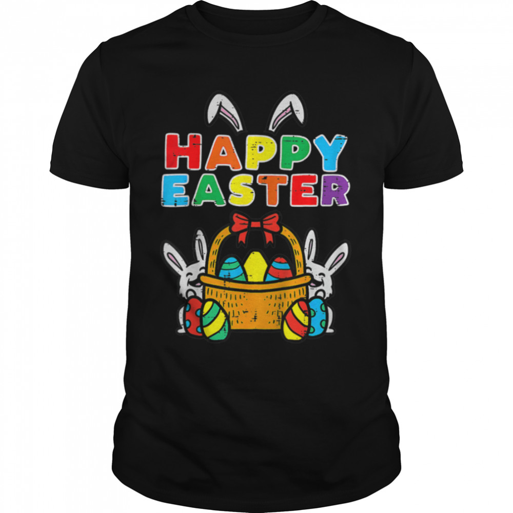 Kids Happy Easter Bunny Eggs Basket Cute Rabbit Men Women Kids T- B09W9723FQ Classic Men's T-shirt