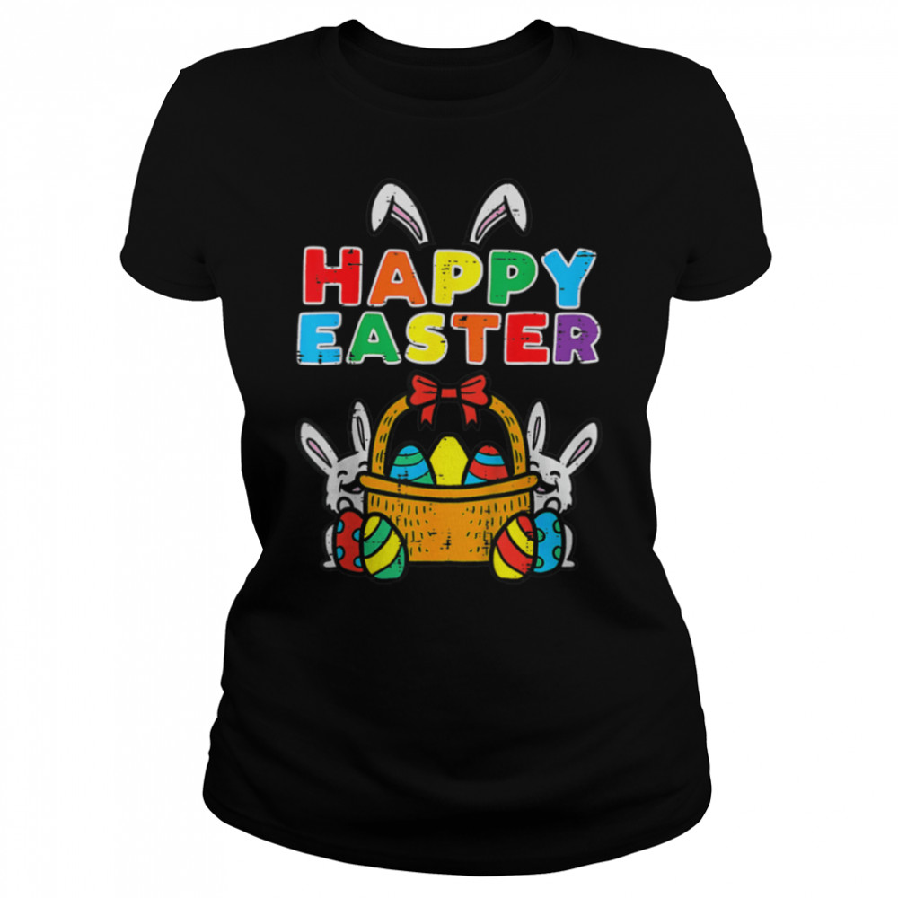 Kids Happy Easter Bunny Eggs Basket Cute Rabbit Men Women Kids T- B09W9723FQ Classic Women's T-shirt