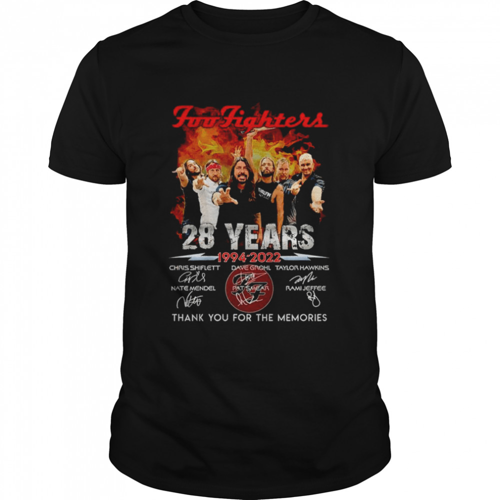 Foo Fighters 28 years 1994 2022 thank you for the memories T-shirt
