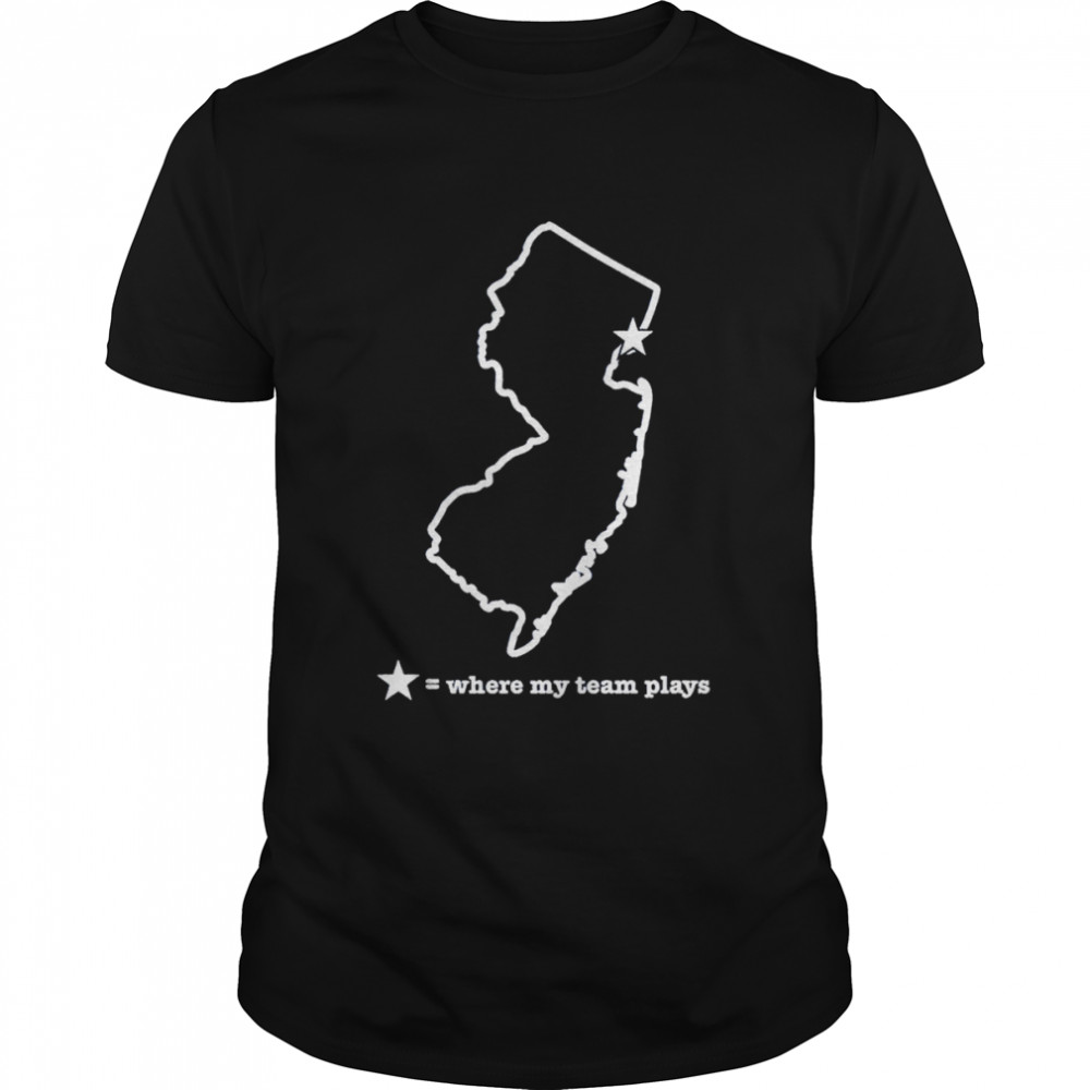 Jersey City New Jersey where my team plays map shirt