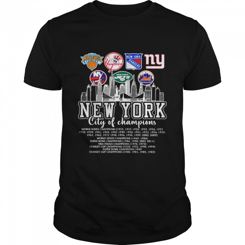 New York Knicks New York Yankees New York Rangers New York Giants New York city of champions shirt