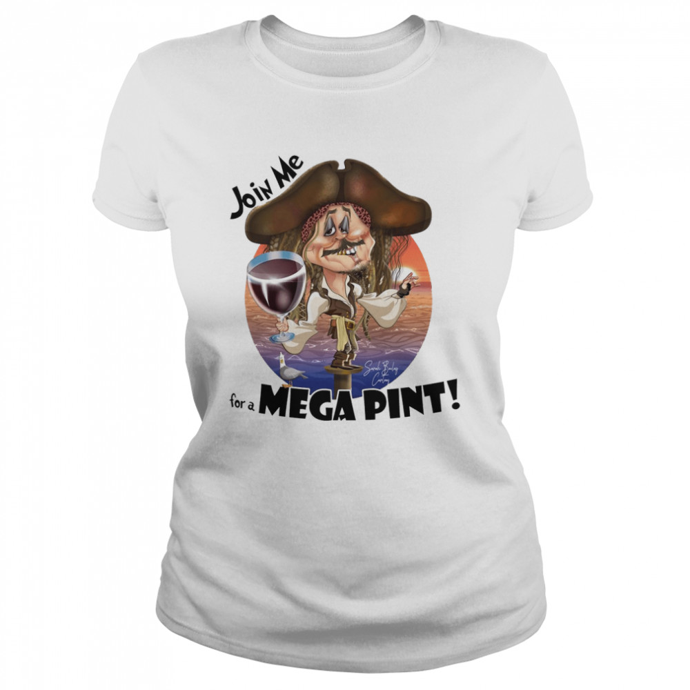 Join Me Mega Pint Johnny Depp Captain Jack Sparrow Funny Art Unisex T-Shirt  - Trend T Shirt Store Online