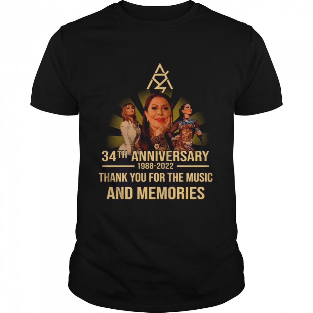 Alejandra Guzmán 34th Anniversary 19882022 Thank You For Memories Signature  shirt