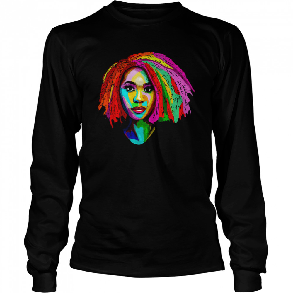 Black Queen Afro Unapologetically Dope Melanin Girl Art  Long Sleeved T-shirt