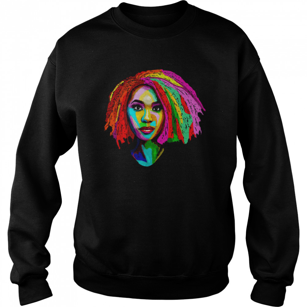 Black Queen Afro Unapologetically Dope Melanin Girl Art  Unisex Sweatshirt