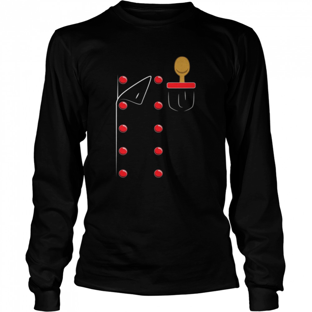 Chef Uniform Jacket Faux Cook Cooking  Long Sleeved T-shirt