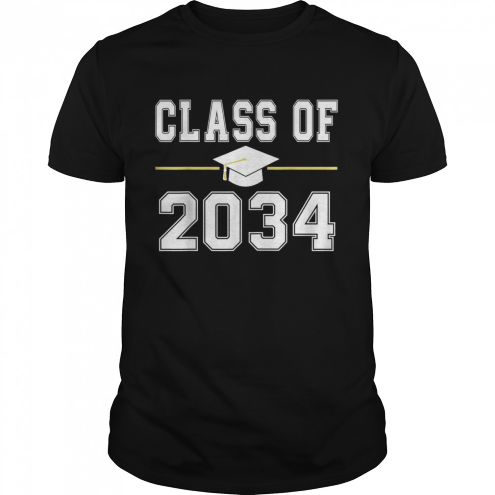 Class Of 2034 Grow With Me Graduation First Day of School Shirt