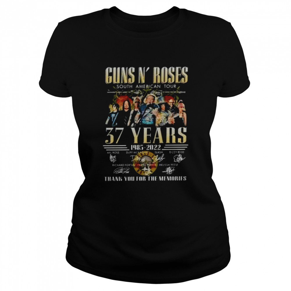 Guns N’ Roses Band South American Tour 37 Years 1985-2022 T  Classic Women's T-shirt
