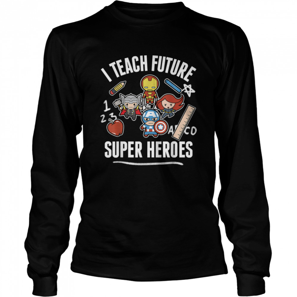 Marvel Avengers Classic I Teach Super Heroes Graphic T- Long Sleeved T-shirt