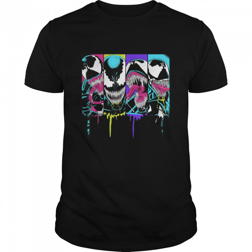 Marvel Venom Colorful Dripping Comic Panel T-Shirt