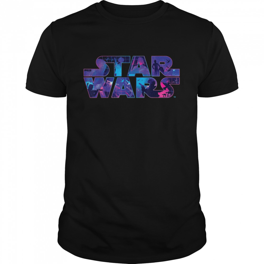 tar Wars Logo Retro 90s Twinkling Stars T-Shirt