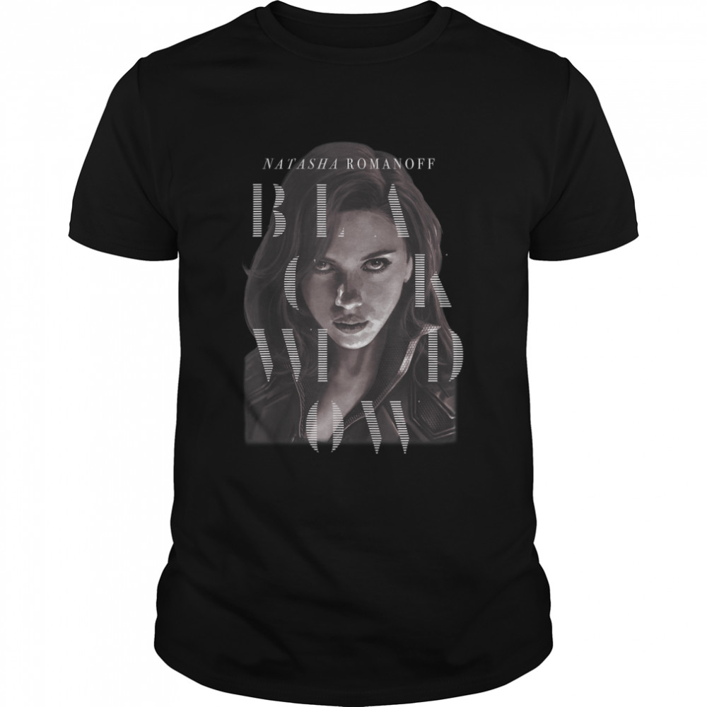 Marvel Black Widow Natasha Romanoff Letter Portrait T-Shirt