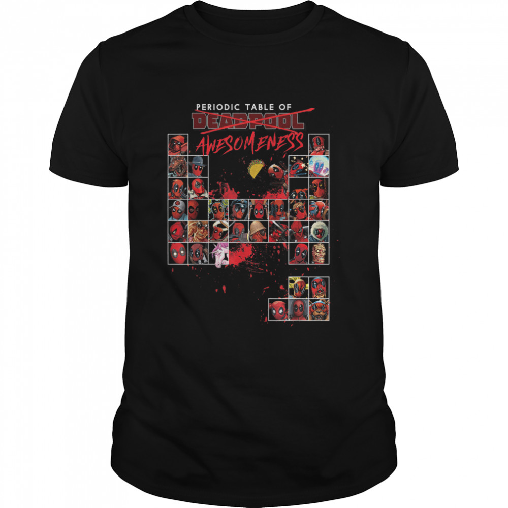 Marvel Deadpool Periodic Table Of Awesomeness T-Shirt