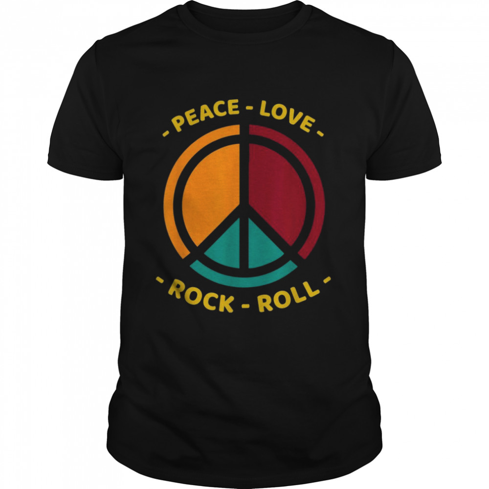 Peace Love Rock And Roll Shirt Vintage Peace Sign Sunset Shirt