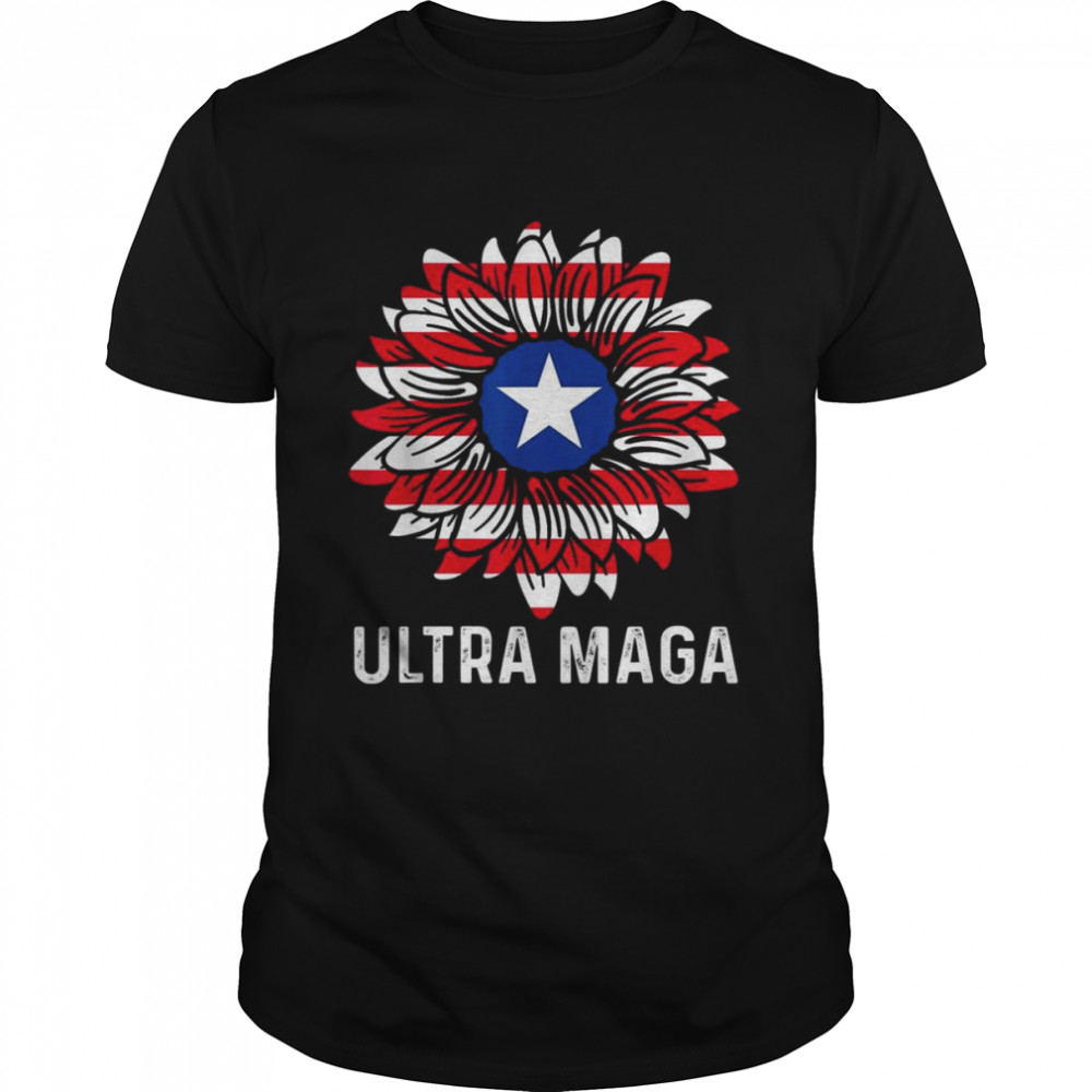 Ultra MAGA Proud Ultra-Maga Proud Republican USA Flag T-Shirt