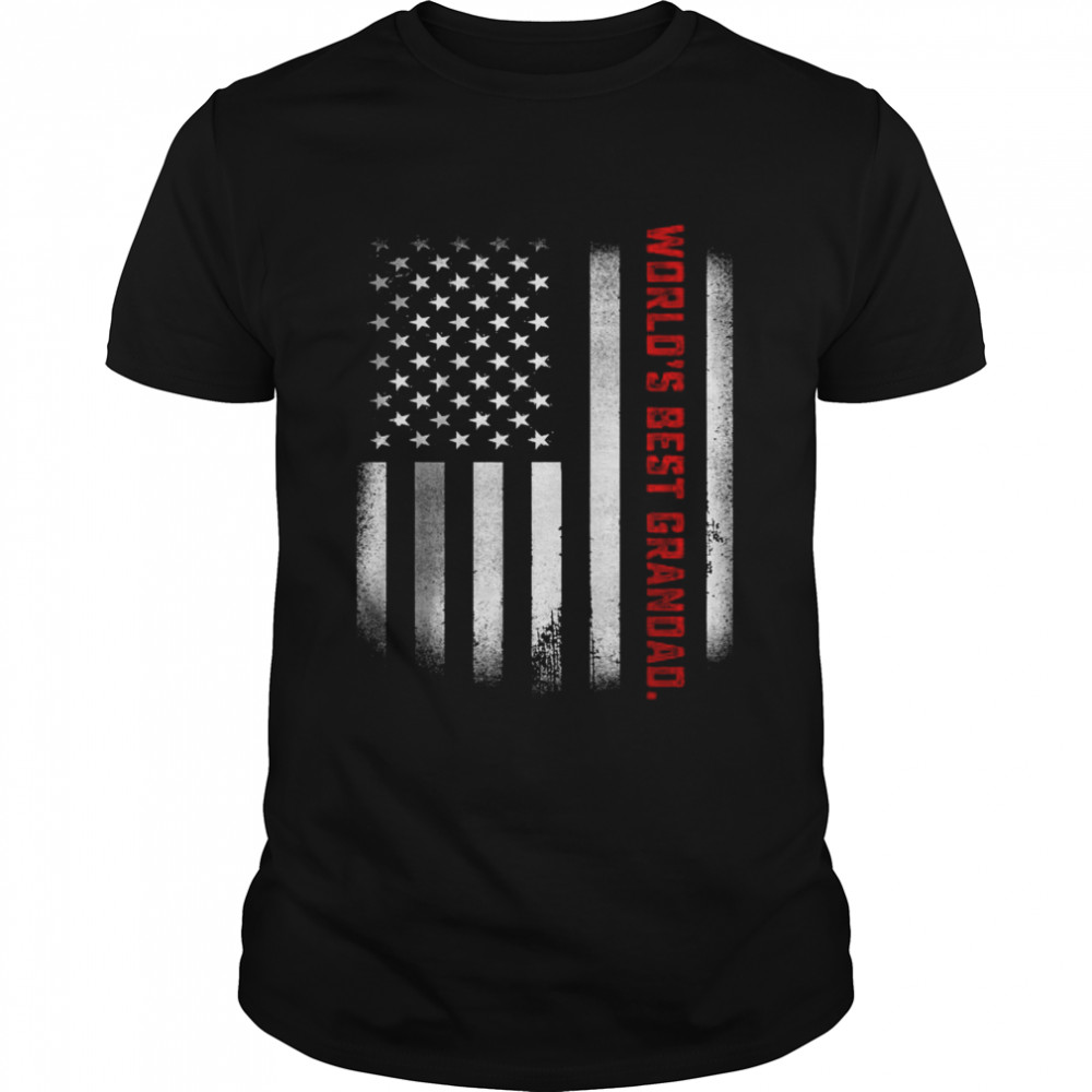 World’s Best Grandad Ever US Flag T-Shirt