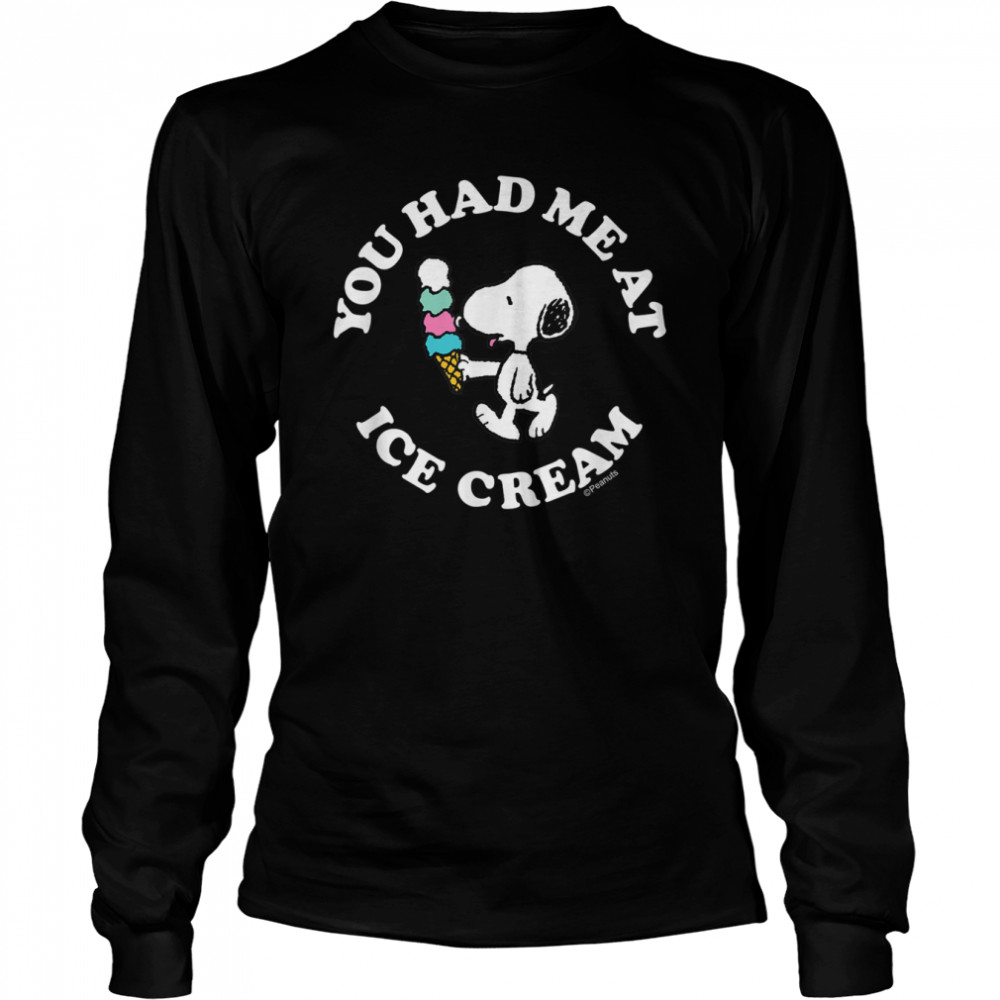 Peanuts - Snoopy You Had Me At Ice Cream T- Long Sleeved T-shirt