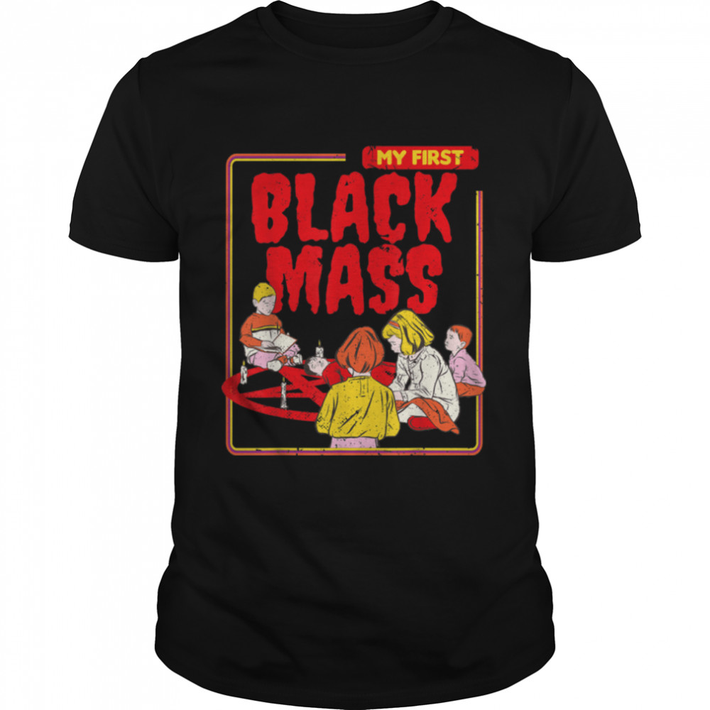 My First Black Mass Kids Summon Demon Pentagram Funny Devil T-Shirt B09MY63DGW