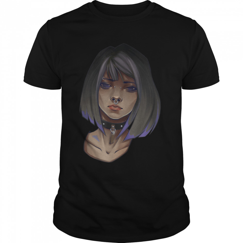 Pastel Goth Emo Girl Dark Aesthetic Checkered Punk Gothic T-Shirt B0B1VG5C5Z