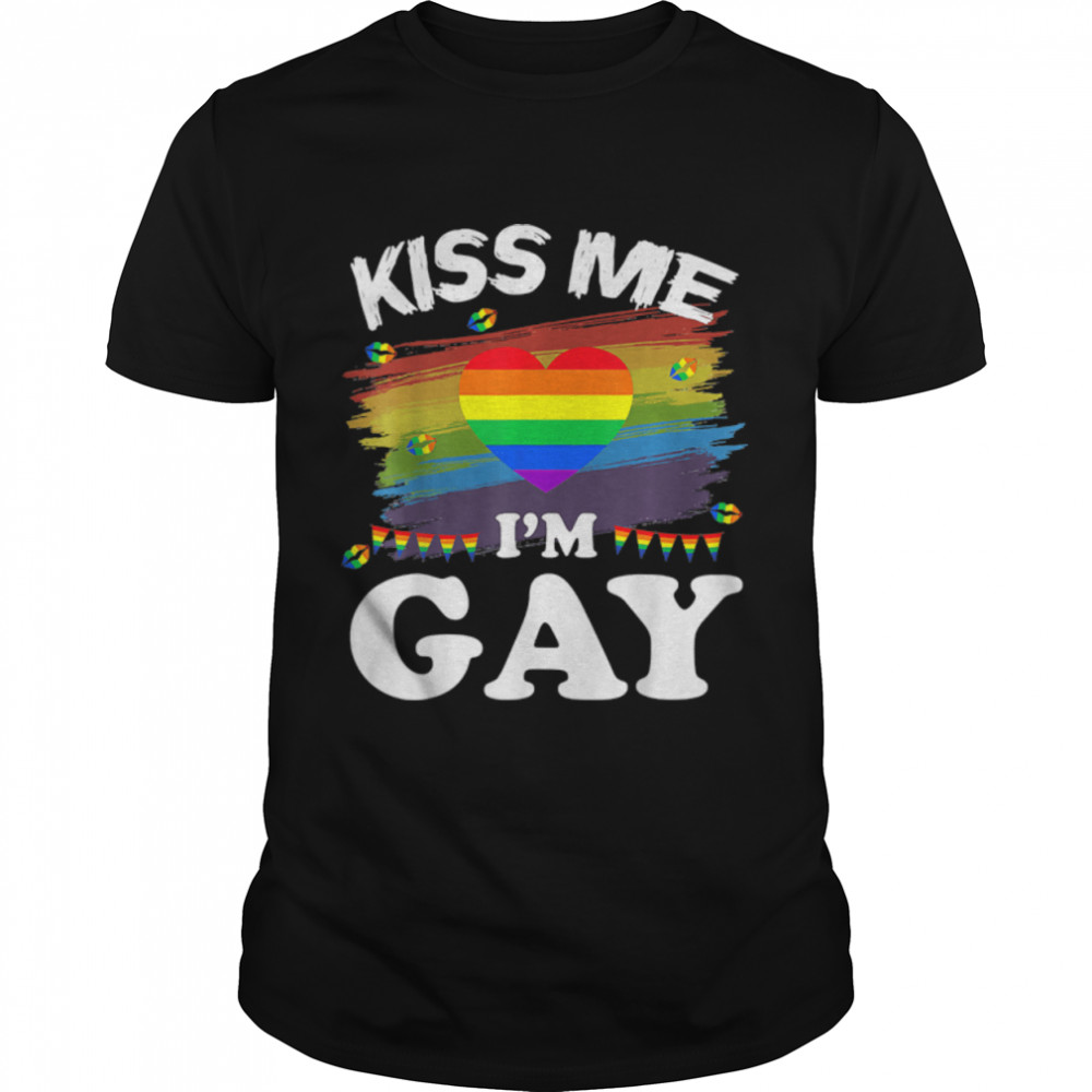 Kiss Me I’m Gay LGBT Pride Gift T- B0B39PBYMZ Classic Men's T-shirt