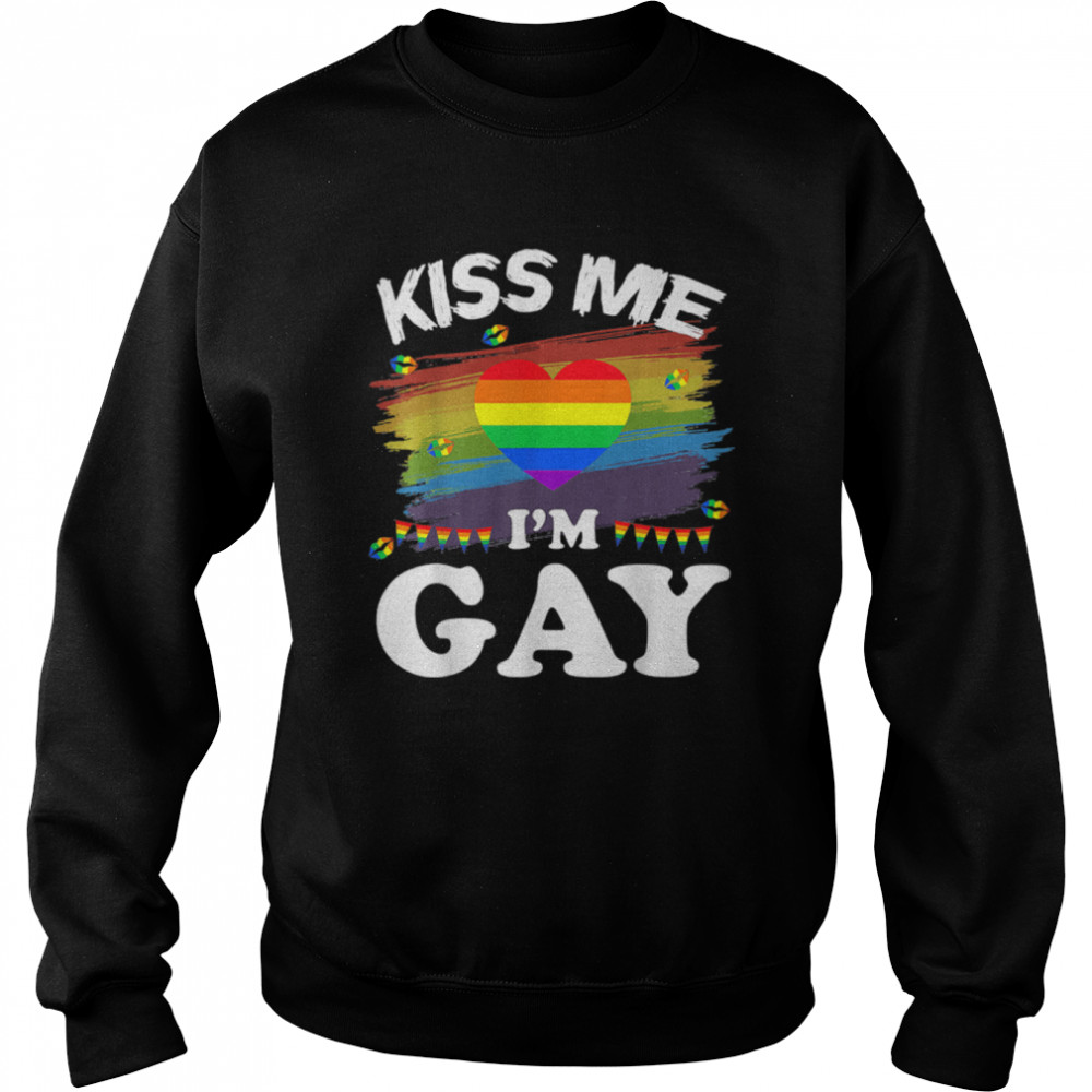 Kiss Me I’m Gay LGBT Pride Gift T- B0B39PBYMZ Unisex Sweatshirt