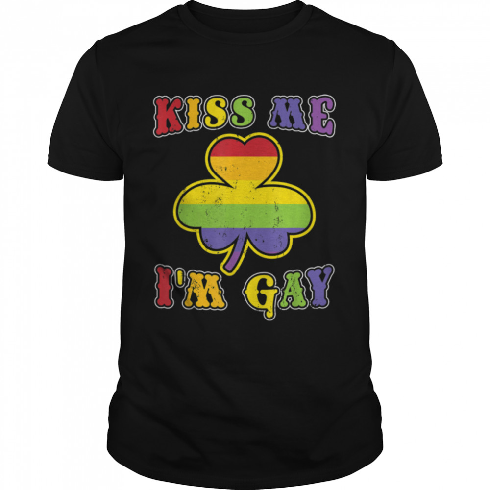 Kiss Me Im Gay St Patricks Day T- B09QXYBMHP Classic Men's T-shirt