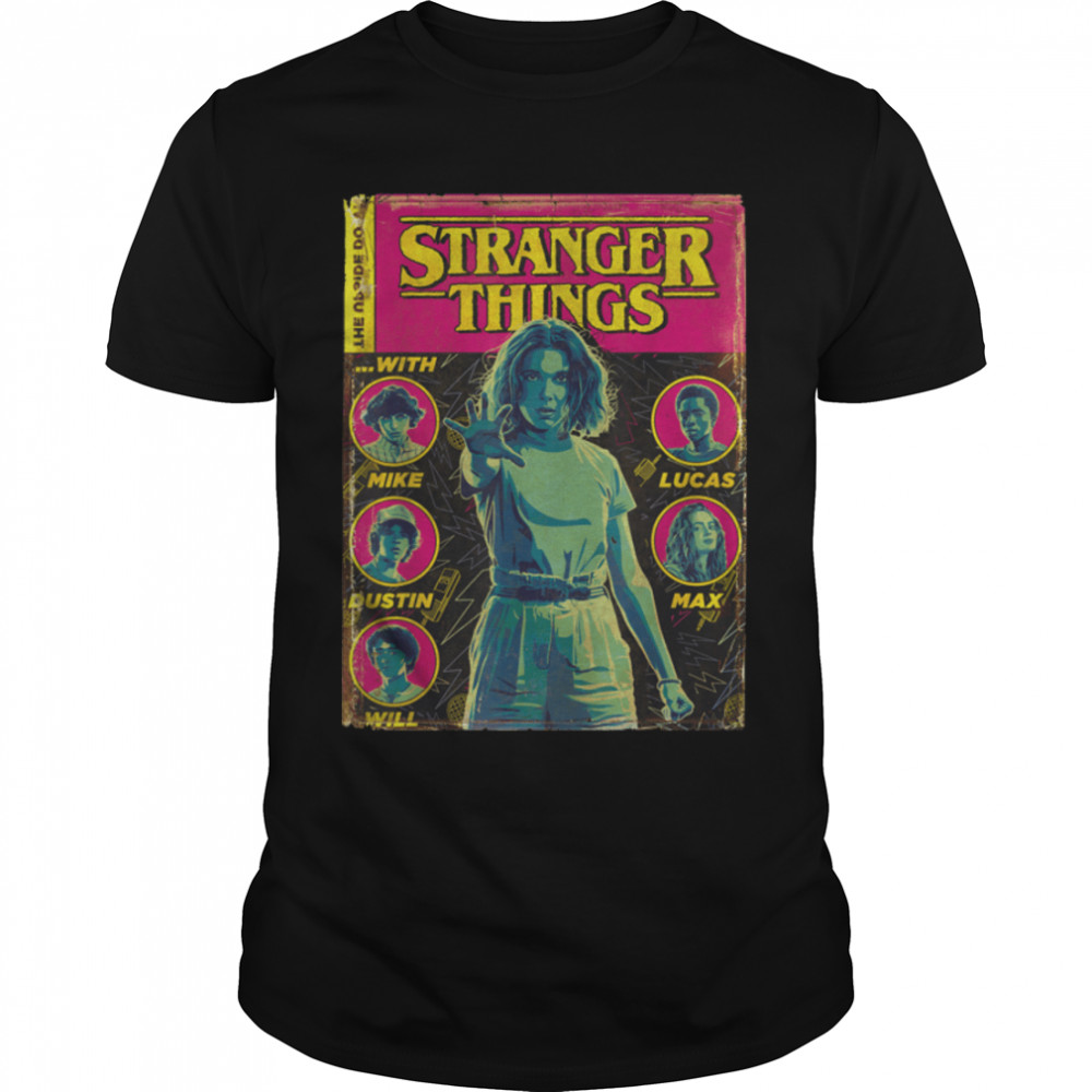 Netflix Stranger Things Group Shot Comic Cover T-Shirt B0848LTFWC