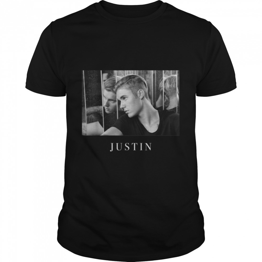 Official Justin Bieber Reflection Photo B&W T-Shirt B07TM6C6V5