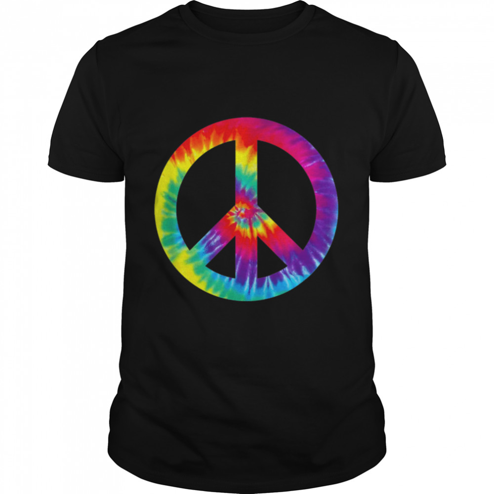 Peace Sign Symbol Tie Dye 60s 70s Shirt Hippie Costume B07M7QLP49