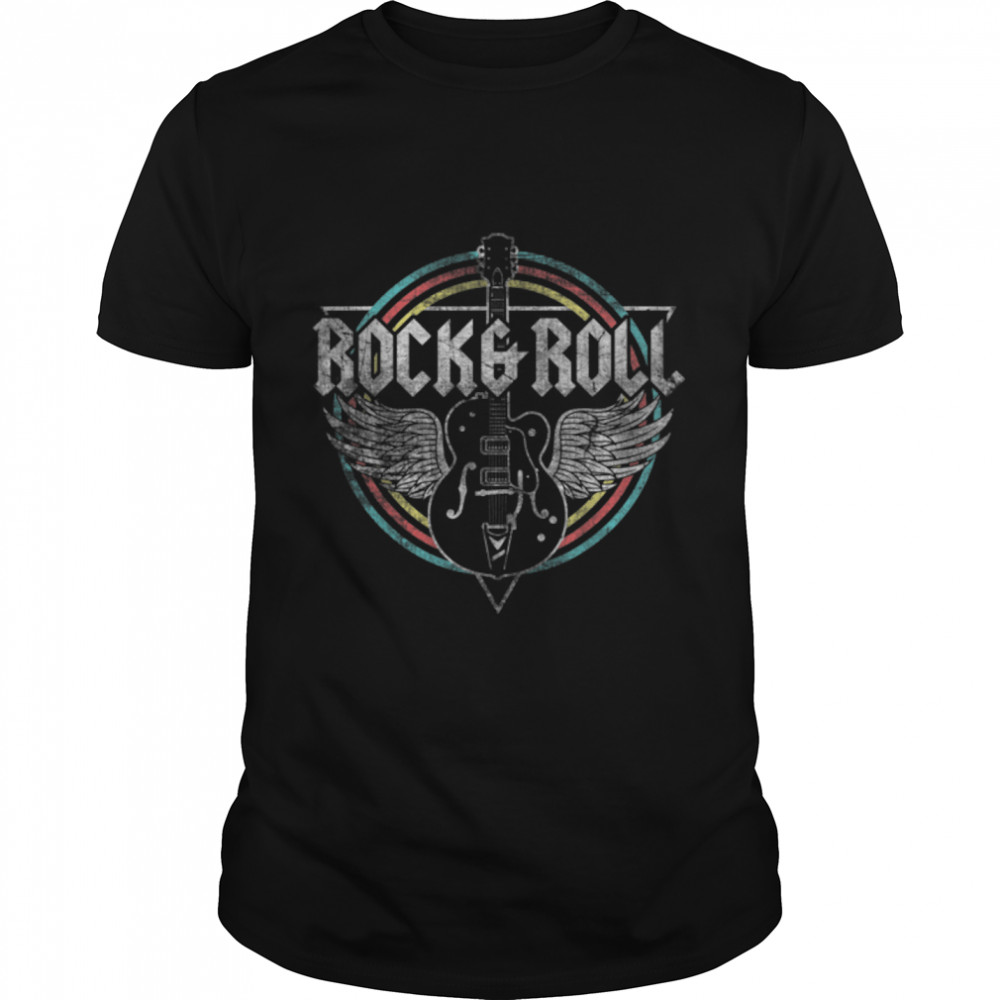 Rock & Roll Guitar Wings Music T-Shirt B07G9BFM4M