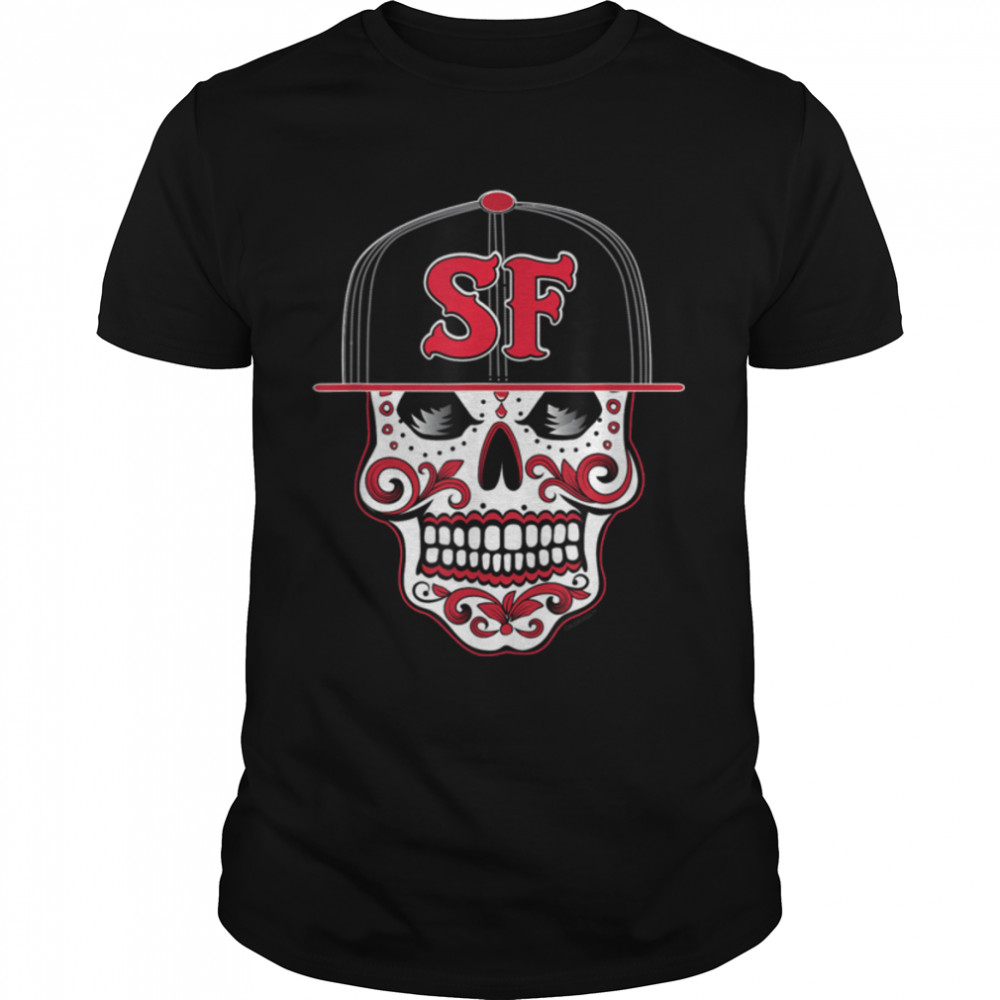 San Francisco Mexican Sugar Skull Design Bay Area T-Shirt B09QV4XP8W