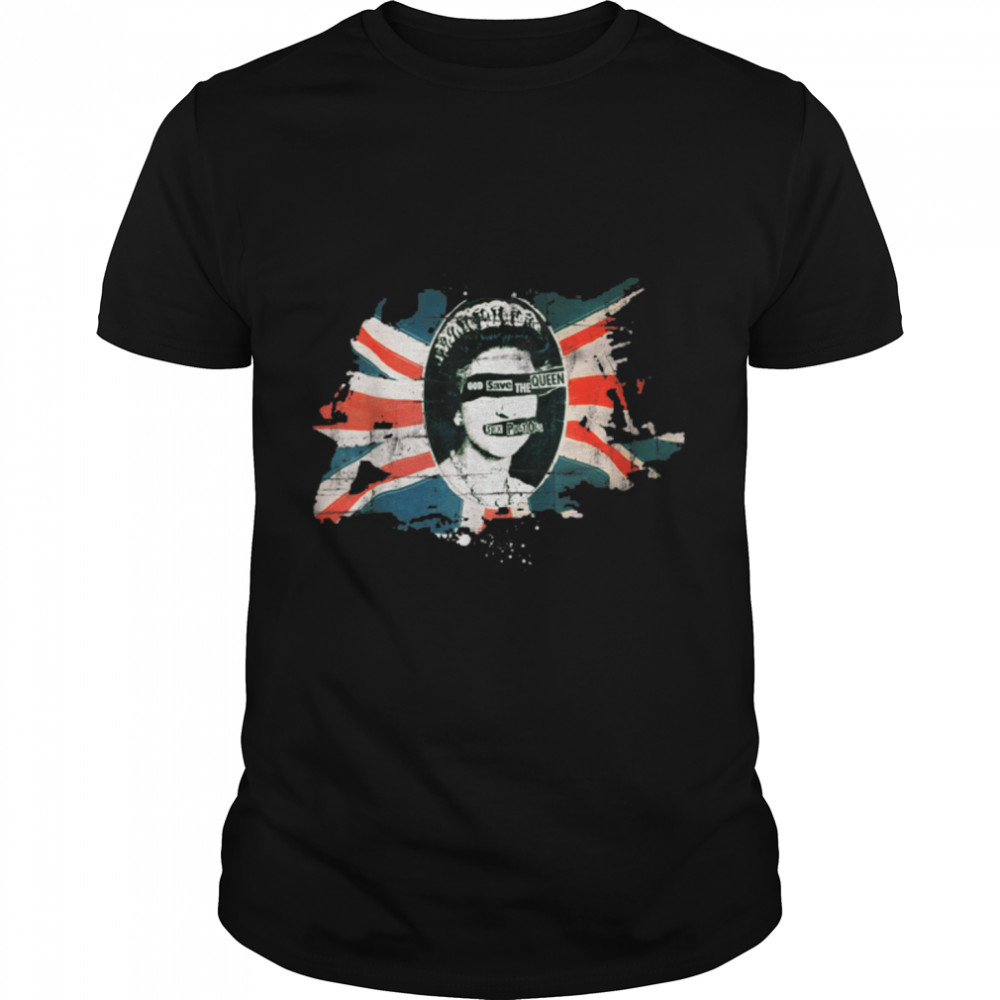 Sex Pistols Official Flag God Save The Queen T-Shirt B07XW26KQP