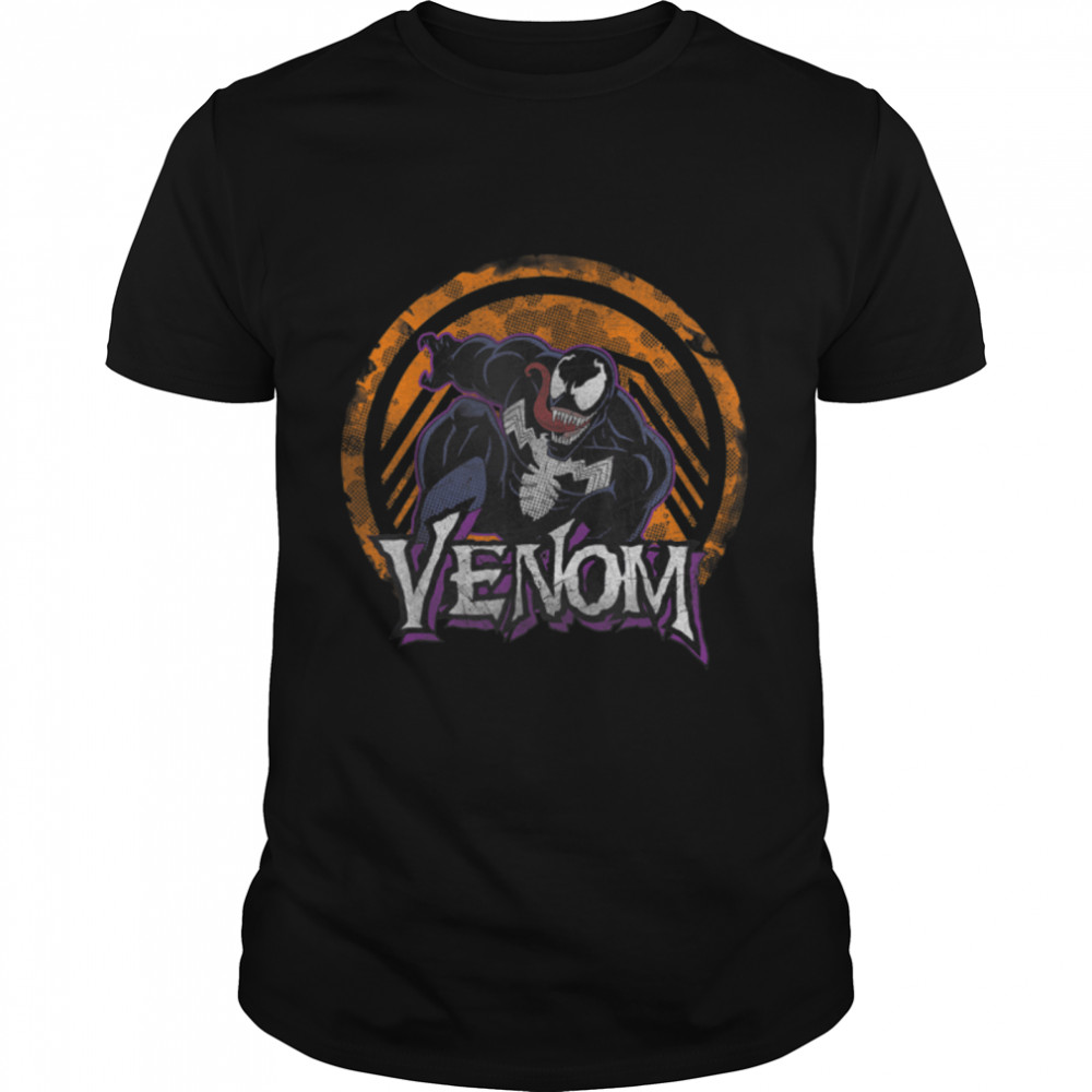 Marvel Venom Leap Logo Orange Tonal Logo Drop T-Shirt B07PQLKJJV