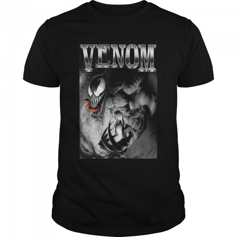 Marvel Venom Salivating Metal Type Graphic T-Shirt B07P9KWFQ6