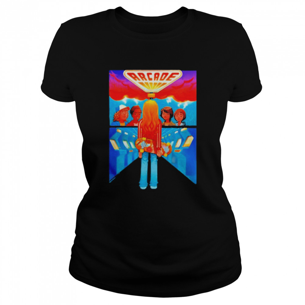 Stranger Things Fan Art Arcade Group Comic Poster Classic Women's T-shirt