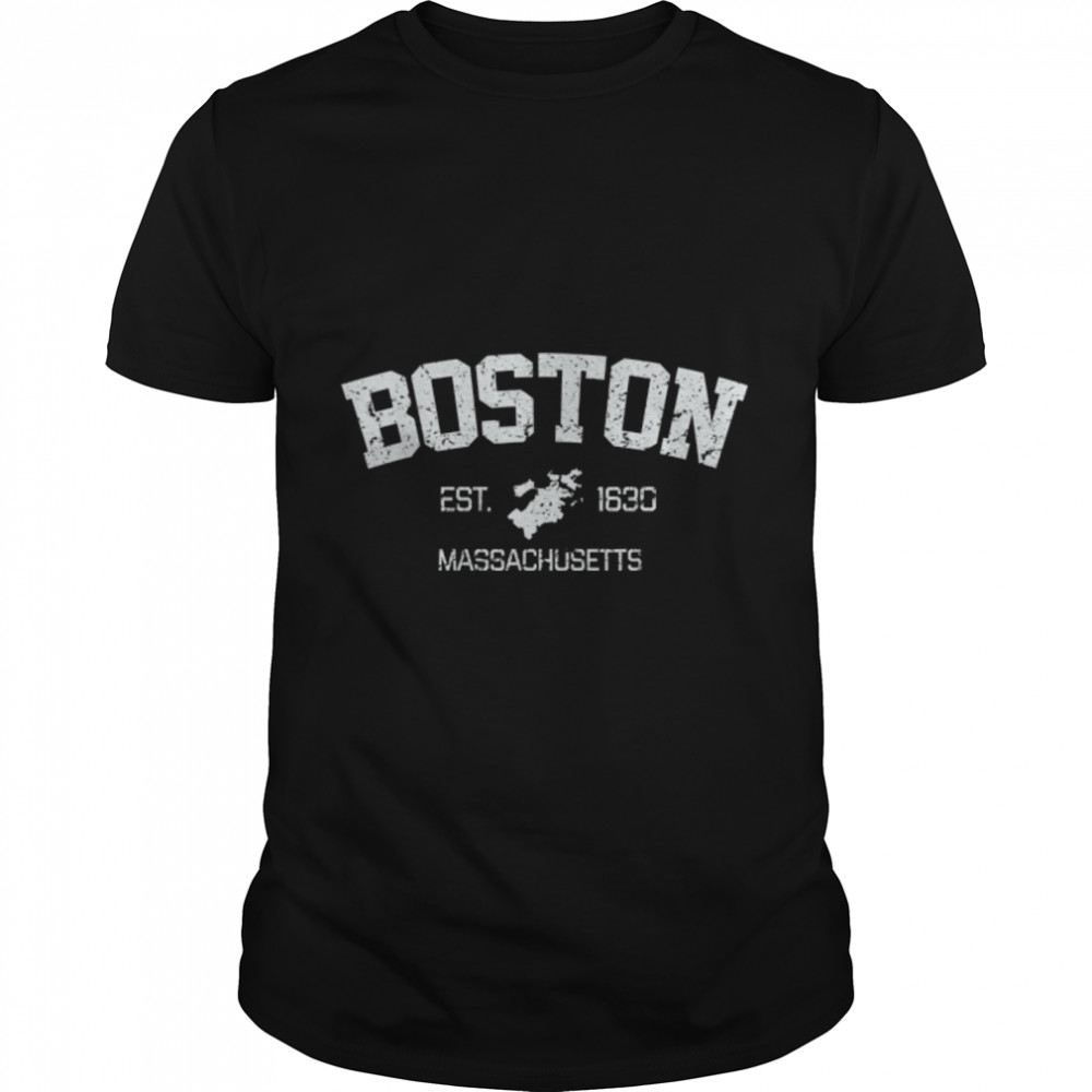 Vintage Boston Massachusetts Est. 1630 Souvenir Gift T- B07WCVD2D6 Classic Men's T-shirt